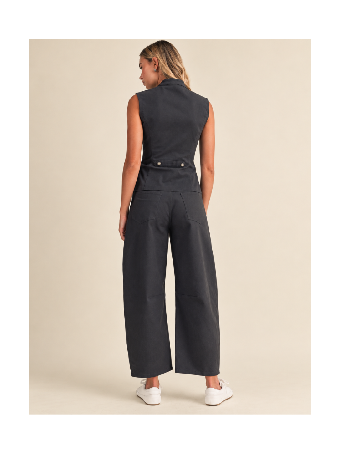 PRE-ORDER APROX 30 OCT / Charcoal Military-Inspired Vest Set | Conjunto Chaleco y Pantalón Gris